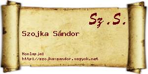 Szojka Sándor névjegykártya