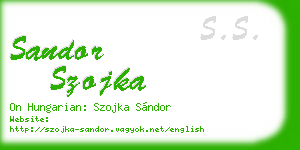 sandor szojka business card