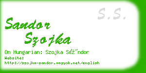 sandor szojka business card